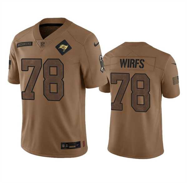 Mens Tampa Bay Buccaneers #78 Tristan Wirfs 2023 Brown Salute To Service Limited Jersey Dyin->tampa bay buccaneers->NFL Jersey